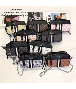 European and American Fashionable Small Square Zipper Shoulder Bag Light Luxury Printed Retro Women's Shoulder Bag
