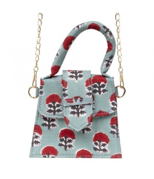 Raspberry Rush Blockprinted Chiq Bag Premium luxury Women Mini Bags Made in India Product from Indian Manufacturer and Exporter