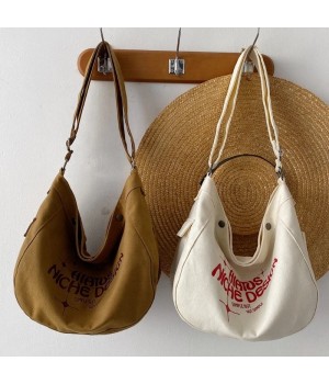 Custom Canvas Messenger Bag With Large Hobo Crossbody Bag Aesthetic Cute Shoulder Tote Bag For Women
