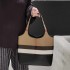 Women's Vintage Style Cowhide Bucket Bag New Plaid Fashion Leather with Cotton Lining Underarm Shoulder Lady Style Bag