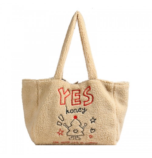 Wholesale Fashion Large Capacity Plush Bags Women's Tote Bag Cheap Price Shoulder Bags For Student Wholesale Fashion Large Capacity Plush Bags Women's Tote Bag Cheap Price Shoulder Bags For Student