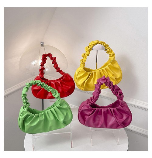 Cloud Fold Bag Women's One shoulder underarm bag outside candy color handbag.Z0703 Cloud Fold Bag Women's One shoulder underarm bag outside candy color handbag.Z0703
