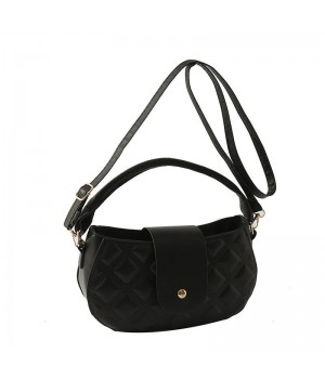 Hot Diamond Shaped Half Moon PU Leather Buckle Fashion Shoulder Bag Women Luxury Designer Shoulder Bag