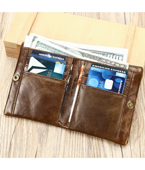 MARRANT Men Genuine Leather Card Holder Wallet RFID Blocking Leather Zipper Pocket Coin Purse Men Leather Wallet