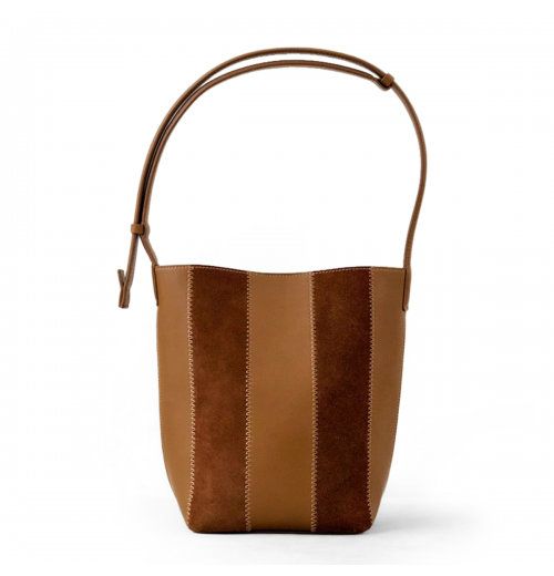 Factory Custom Suede Fabric Shoulder Bag Fashionable Block Sewing Women's Handbag