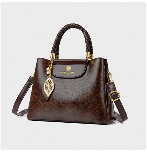 Women's Soft Leather Korean Trend Fashion New Small Square Bag Single Shoulder Crossbody Handbag