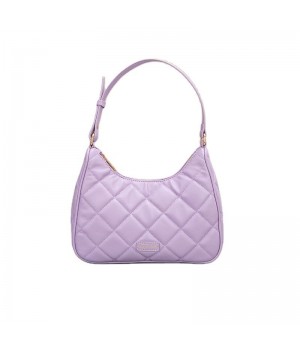 Factory Custom Women's Shoulder Bags Soft Vegan Leather Quilted Purses And Handbag Women Clutch Bags Violet Ladies Hand Bag