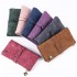 Leather Women's Long Wallet with Lock and Customizable Drawstring Closure
