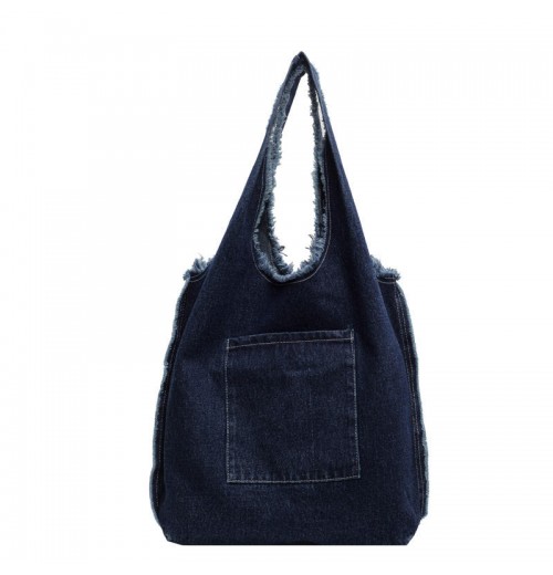 Large Capacity Hong Kong Style Women's Casual Denim Shoulder Bag New Fashionable Backpack with Lazy Style for Students Large Capacity Hong Kong Style Women's Casual Denim Shoulder Bag New Fashionable Backpack with Lazy Style for Students