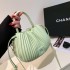 2024 new fashionable texture niche versatile crossbody bag handbag pleated drawstring bucket bag single shoulder