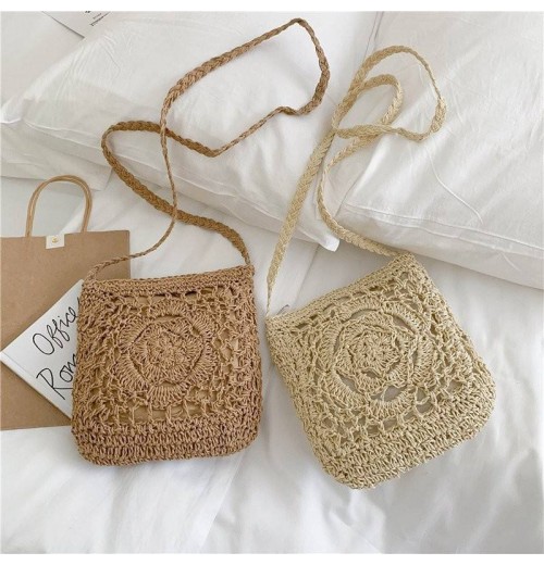 Boho Style Women's Messenger Bags Grass Rope Single Shoulder Chic For Girls Summer Beach Bag Macrame Hand Bag