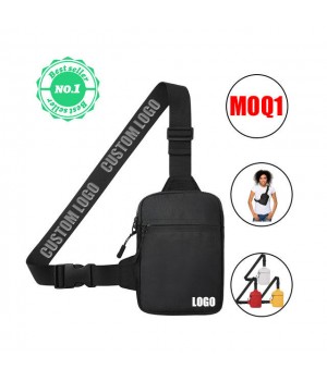 Custom Logo Cell Phone purse Small Crossbody Chest Bag For Sling Man Unisex Messenger Nylon Shoulder Side Bag Small Bag For Men