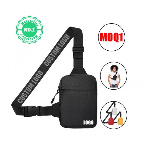 Custom Logo Cell Phone purse Small Crossbody Chest Bag For Sling Man Unisex Messenger Nylon Shoulder Side Bag Small Bag For Men