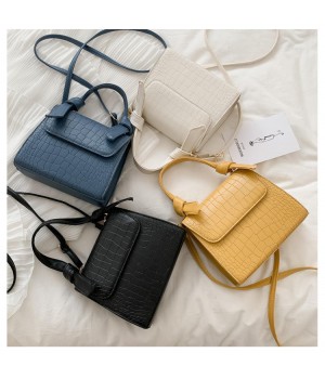 Leather Lady's Classic Zipper Closure Single-Handle Tote Bag with PU Lining