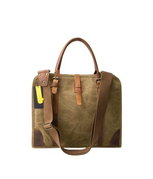 Top Quality Mens Canvas Shoulder bag Business Messenger Briefcase Laptop Bag Fit 15.6" Laptop