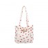Women's Large-Capacity Shoulder Bag with Strawberry Print Design Versatile Simple Handbag Solid Color