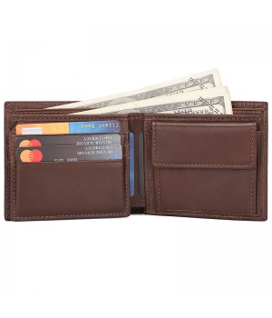 Hot sales high quality genuine leather Bifold Classic Man Wallet Leather Quality Genuine Leather Wallet for Men wallets slim