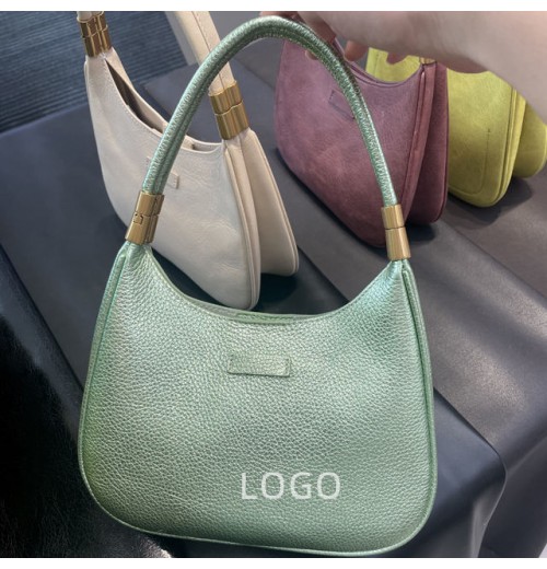 Magnetic Buckle Half-moon Design Women Purse Underarm Shoulder Bags Custom Logo luxury Brand Genuine Leather Handbags