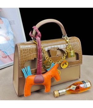 Women's PU Leather Handbag Vintage Kelllye Bag Fashionable Palm Print Portable Shoulder Bag All Summer Winter Spring