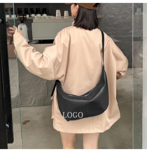 Versatile soft Leather design zipper Crossbody Dumpling bag Customized large capacity women's Genuine Leather shoulder Bags