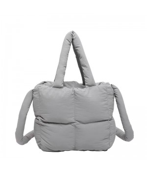 Off-The-Stock Candy-Colored Underarm Girls Simple Fluffy Purse Tote Travel Simple Soft Quilted Shoulder Bag