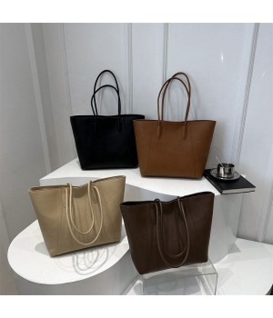 New Trend Large Capacity Ladies Women's Hand bags 2024 Leather Shoulder purses luxury designer Pure color trendy bag 2024