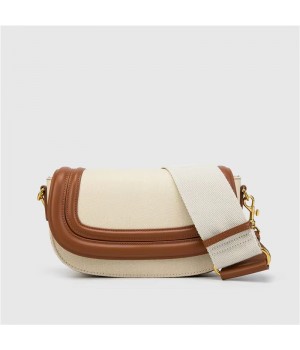 FANXI RTS Wholesale New Style PU Leather Patchwork Women's Shoulder Bags Designer Handbags Wide Strap Saddle Purses