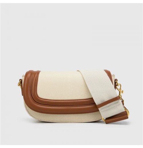 FANXI RTS Wholesale New Style PU Leather Patchwork Women's Shoulder Bags Designer Handbags Wide Strap Saddle Purses