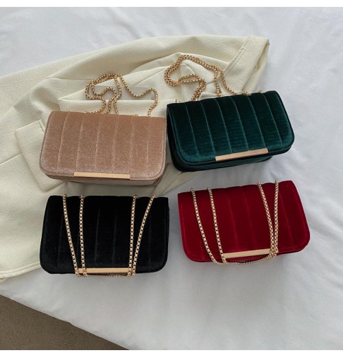 2022 Fashion New Female Crossbody Small Square Shoulder Bag velvet handbag