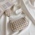 Vintage Plaid Fashion Shoulder Bags with Mini Round Pendant Purse - 2pc PU Lined Women's Crossbody Bag Set