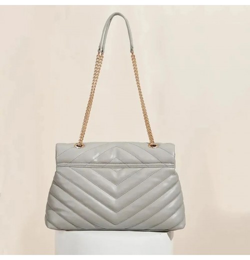 Women's Lightweight Quilted Designer Handbag Adjustable Chain Strap Single Button Closure Crossbody Shoulder Bag Lady Women's Lightweight Quilted Designer Handbag Adjustable Chain Strap Single Button Closure Crossbody Shoulder Bag Lady