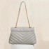 Women's Lightweight Quilted Designer Handbag Adjustable Chain Strap Single Button Closure Crossbody Shoulder Bag Lady