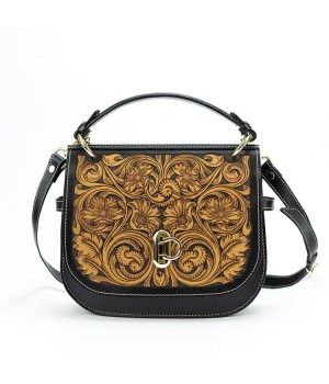 2025 Luxury Women'S Fashion Messenger Bag New Single Shoulder Designer Hand Tooled Leather Carving Bag