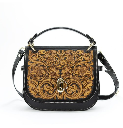 2025 Luxury Women'S Fashion Messenger Bag New Single Shoulder Designer Hand Tooled Leather Carving Bag 2025 Luxury Women'S Fashion Messenger Bag New Single Shoulder Designer Hand Tooled Leather Carving Bag