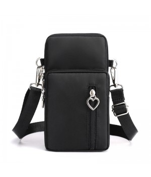 Custom Logo Small Nylon Crossbody Bag Waterproof Shoulder Bag For Women Nylon Phone Bag Coin Purse With Heart Zipper