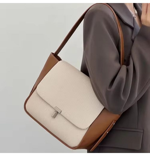 Custom Logo Contrast Color Fashion Underarm Bags Split Leather Fashion Casual Square Shoulder Bags For Women Custom Logo Contrast Color Fashion Underarm Bags Split Leather Fashion Casual Square Shoulder Bags For Women