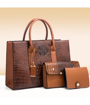 Wholesale Luxury Ladies Crossbody Bag Set 3pcs Women's Handbags Alligator Pattern Tote Bag for Women