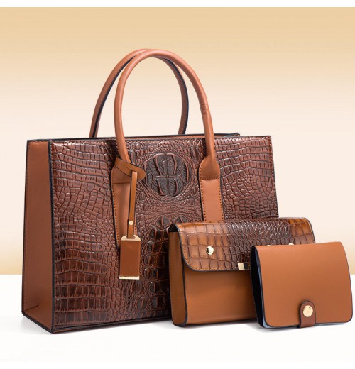 Wholesale Luxury Ladies Crossbody Bag Set 3pcs Women's Handbags Alligator Pattern Tote Bag for Women