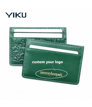 Classic Custom Logo Gift Genuine Leather Card Case Wallet Slim Business Bank ID Credit Card Holder For Women