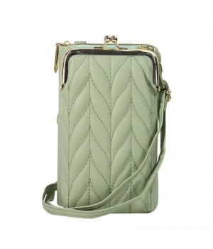Small Crossbody PU Leather Phone Wallet Purse for Women Fashionable Lady's Portable Mini Cellphone Case with 2 Straps