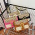 New Korean Fashion Portable Women's Small Square Bag Vintage Style Zipper PU Autumn Casual Foreign Print Shoulder Chain Bag