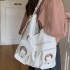 PU Leather Tote Bag Women Simple Personality All-Match Fashionable Single Shoulder Backpack With Zipper
