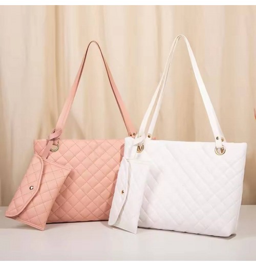 I-0345 Fashion PU Leather Purses and Handbags Women Purse Stylish Tote bag Large Purse 2pcs Stock Handbags