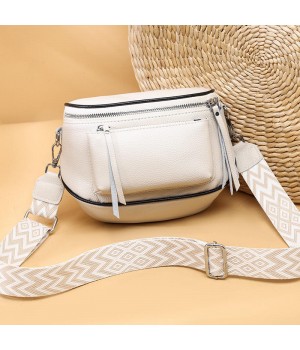 Designer Cowhide Leather Crossbody Bag Ladies Large Capacity Saddle Messenger Bag Women's Leather Shoulder Crossbody Bag