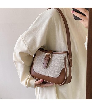 2024 New Patchwork Fashion Contrast Color Handbag Shoulder Bags Women Tote Shoulder Bag Casual Travel Hobo Underarm Bag
